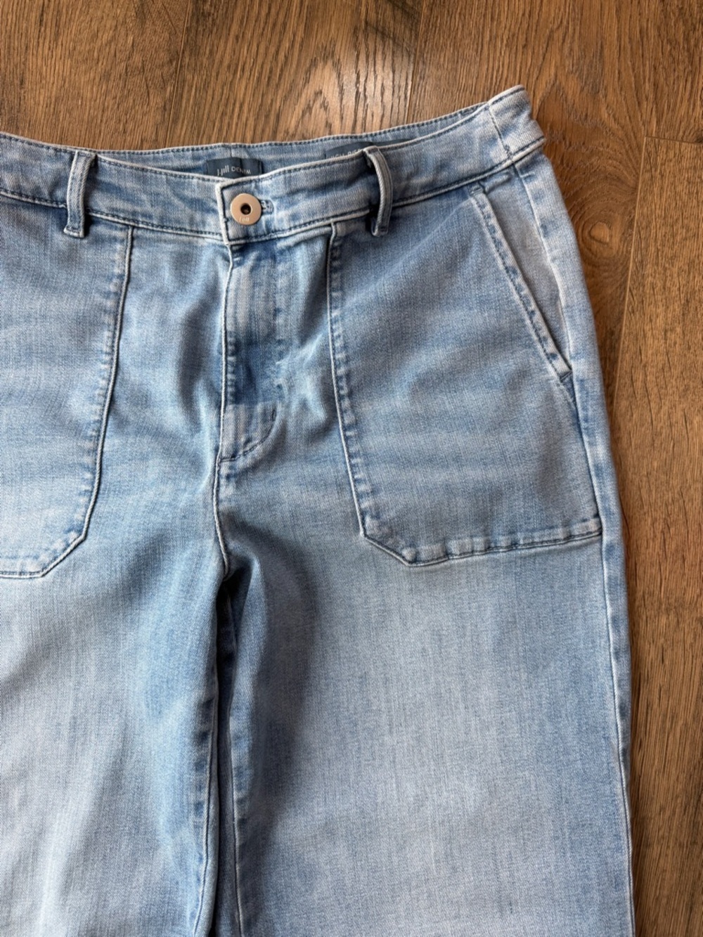 J. Jill Denim High-Rise Wide Leg Women's 12 Light Wash Comfort Preppy Stretchy - Picture 5 of 16